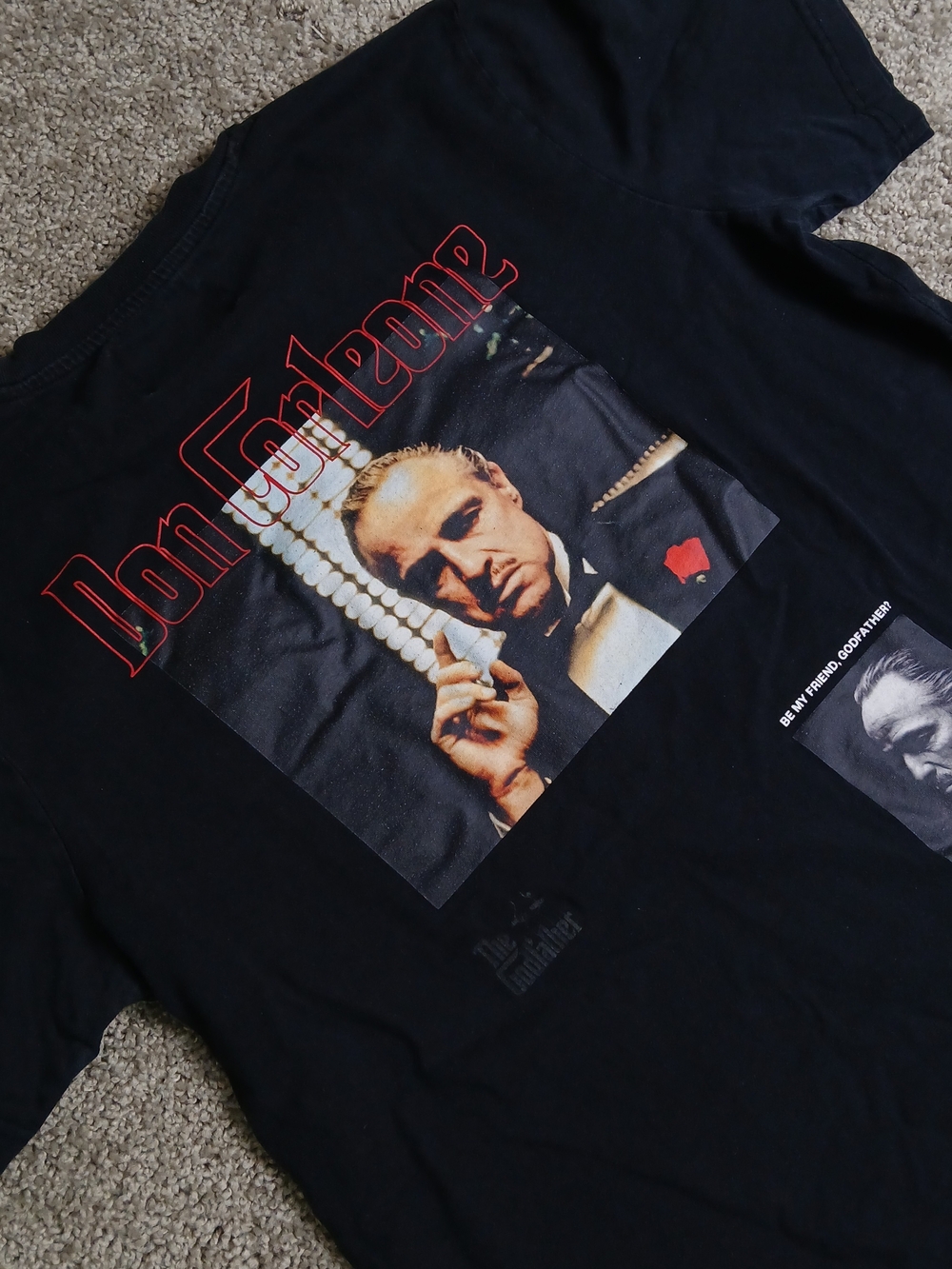Shoe Palace Men's Don Corleone Graphic Black Tee The Godfather Shirt - Medium
